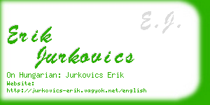 erik jurkovics business card